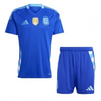 Echipament fotbal Argentina Tricou Deplasare Copa America 2024 pentru copii maneca scurta (+ Pantaloni scurti)